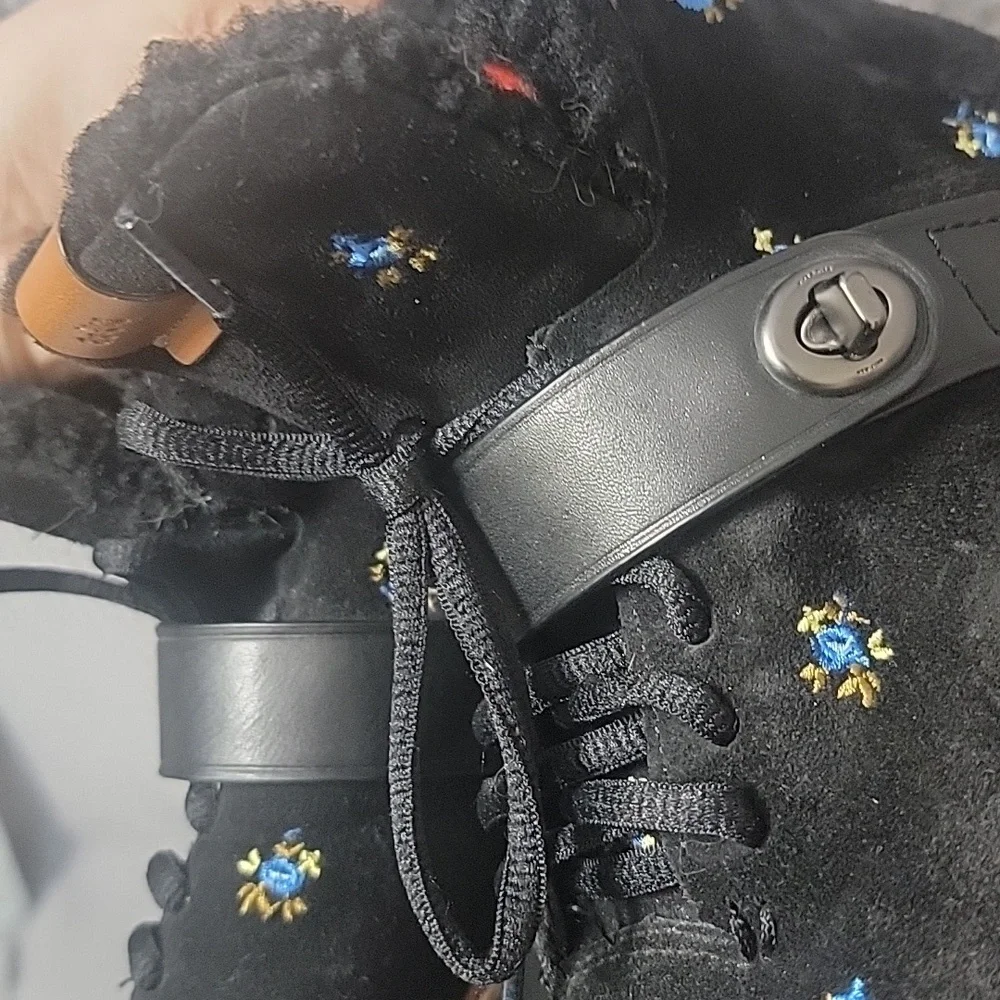 Coach City Hiker Floral Platform Wedge Bootie Size 6.5 - Picture 6 of 9